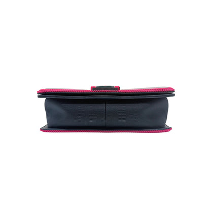 Chanel Navy Fuschia Fluo Old Medium Boy Bag