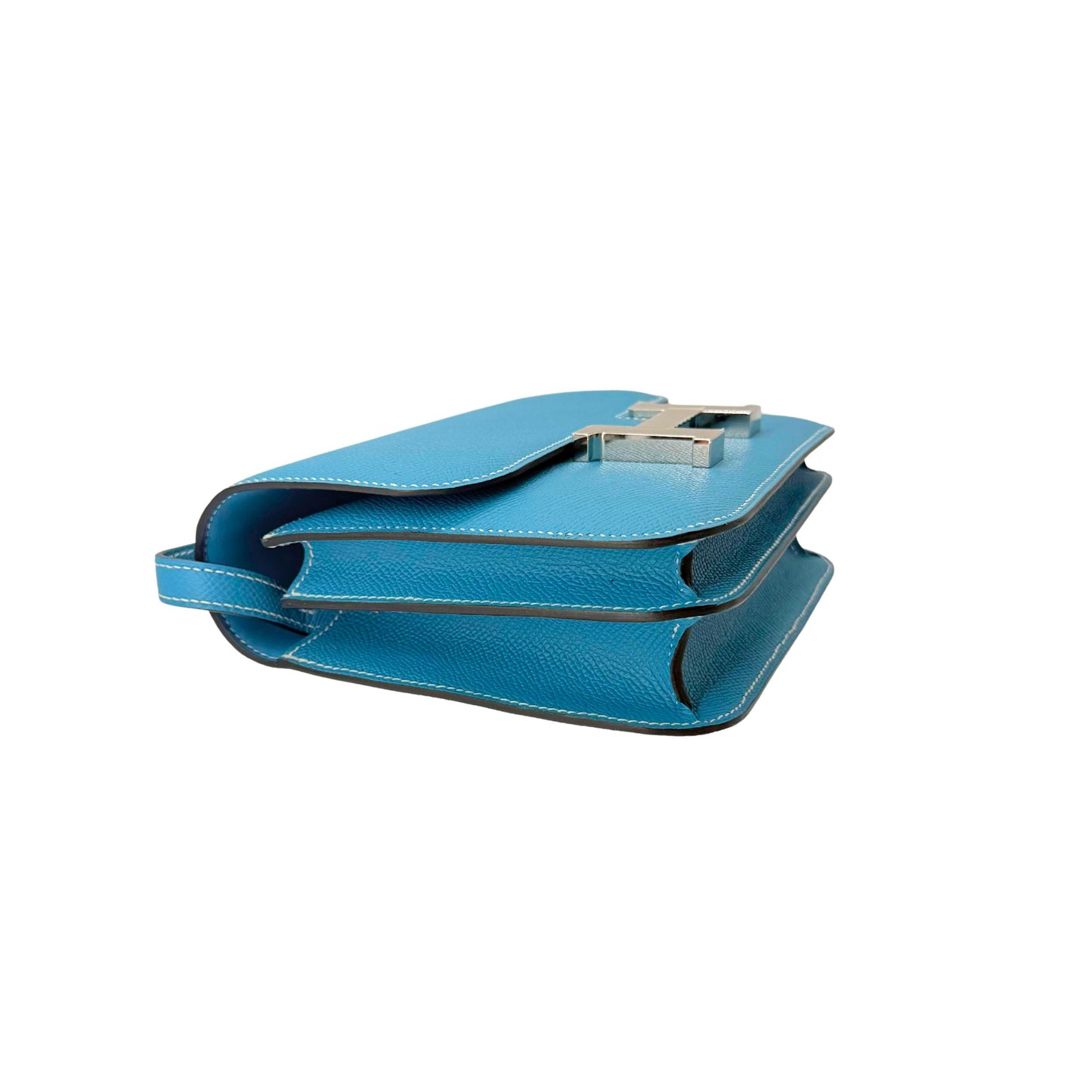 Hermes Constance 18cm in Blue Jean Epsom Palladium Hardware