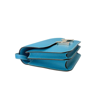 Hermes Constance 18cm in Blue Jean Epsom Palladium Hardware