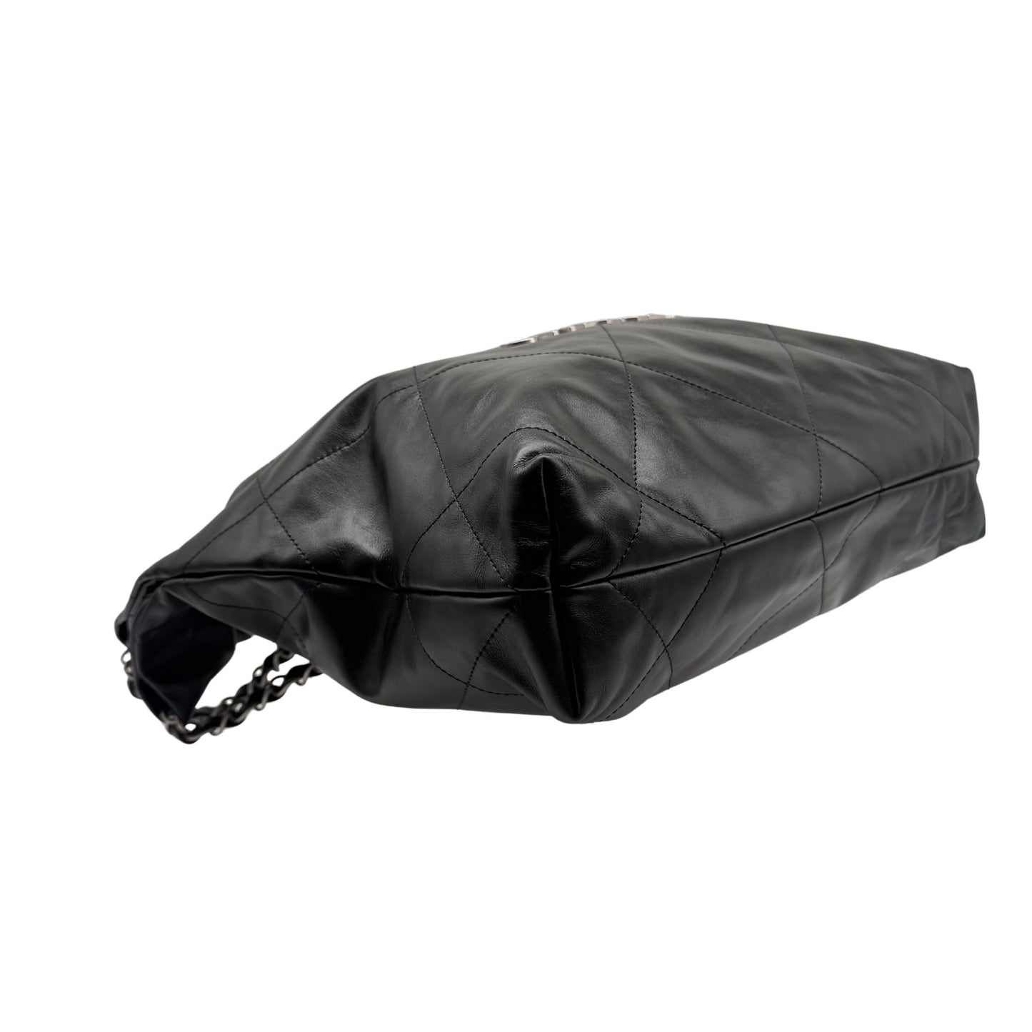 Chanel 22 Black Small Rhodium Hardware Hobo