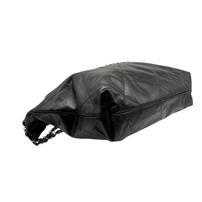 Chanel 22 Black Small Rhodium Hardware Hobo