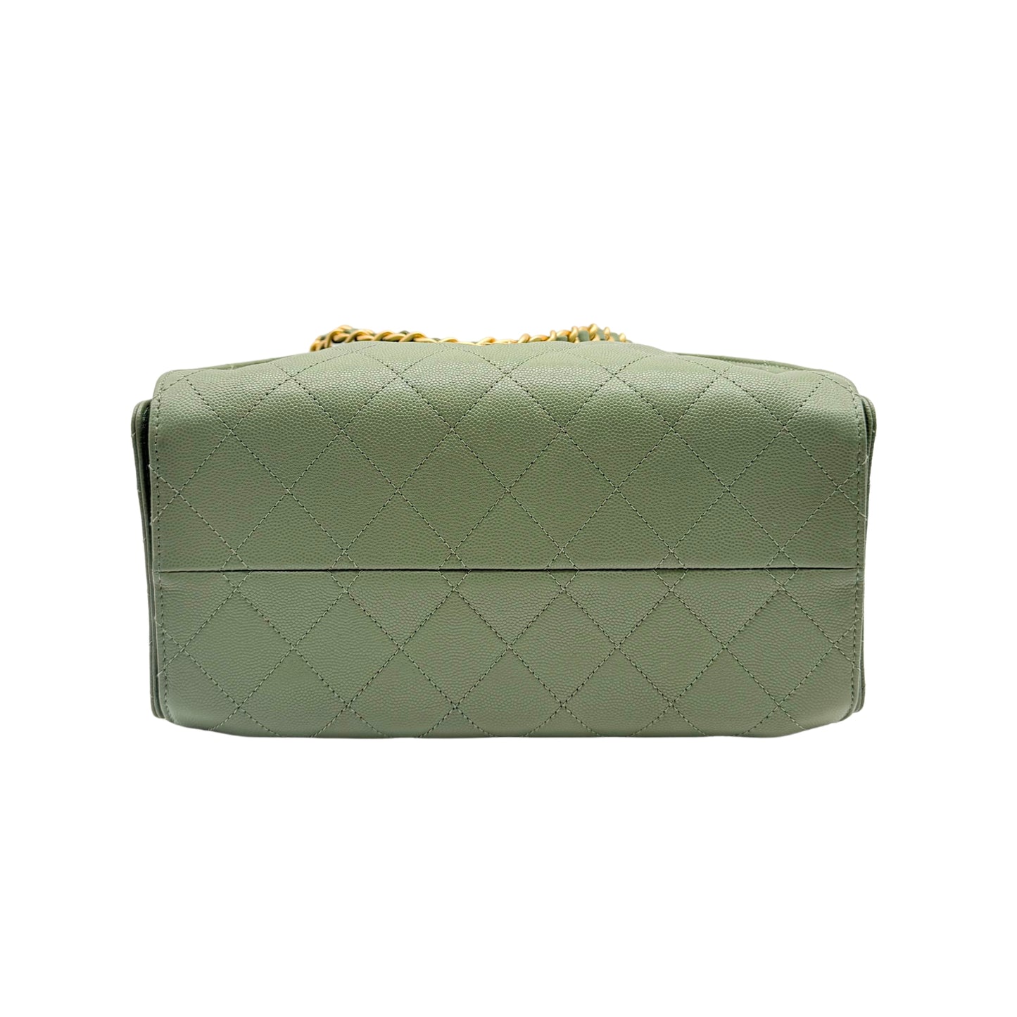 Chanel 25 Small Green Caviar Shoulder Bag