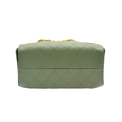 Chanel 25 Small Green Caviar Shoulder Bag
