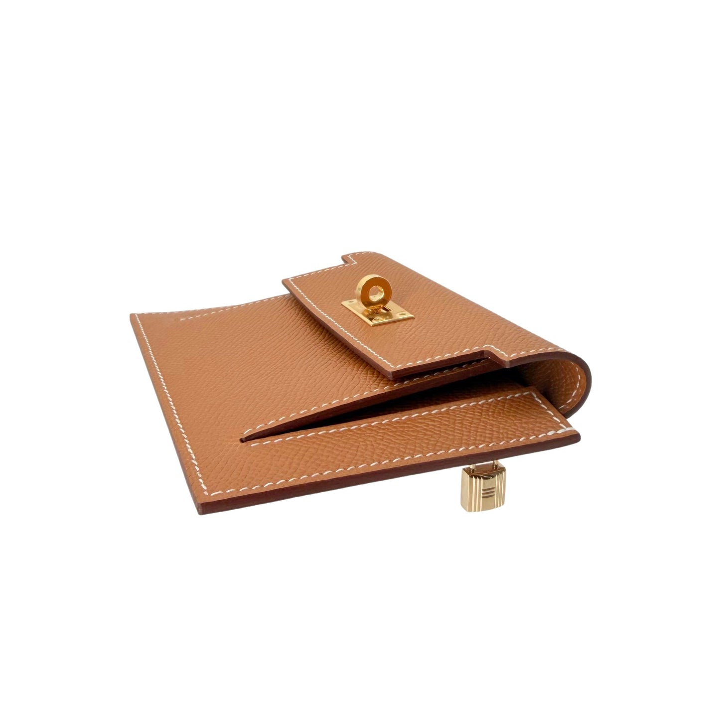 Hermes Kelly Pocket Wallet Gold Epsom Gold Hardware