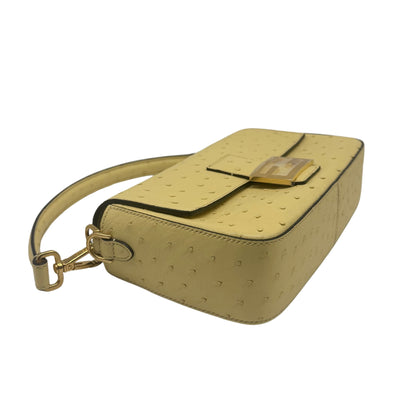 Fendi Pale Yellow Ostrich Baguette