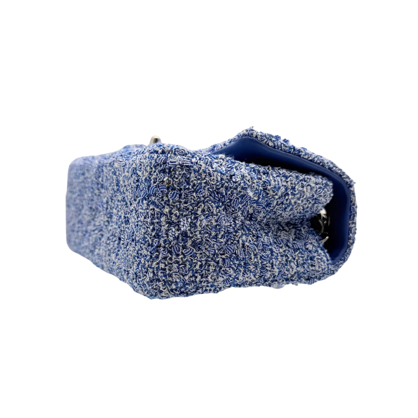 Chanel Mini Rectangle Blue Tweed Flap