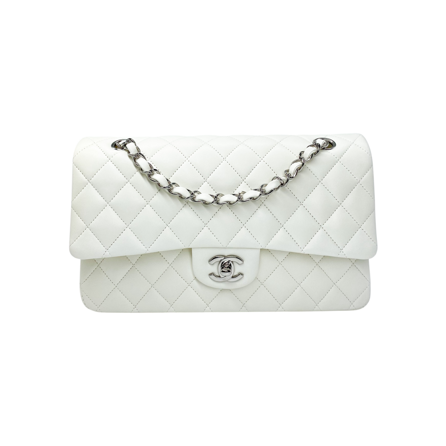 Chanel White Medium Double Flap Bag