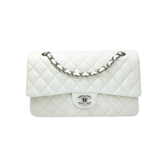Chanel White Medium Double Flap Bag