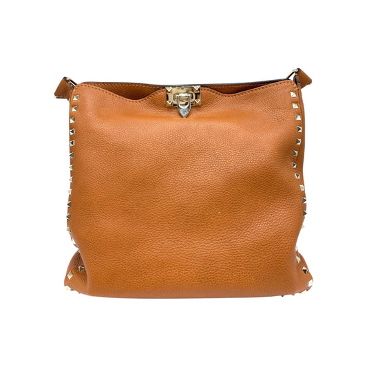 Valentino Camel Rockstud Flip Lock Bag