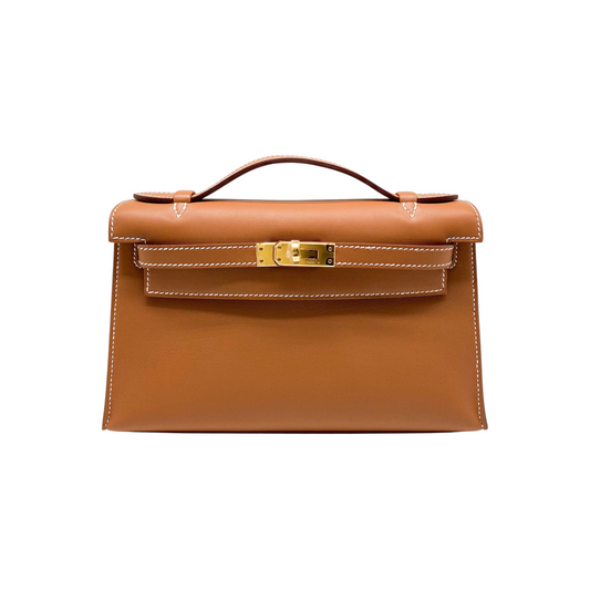 Hermes Kelly Pochette Gold Swift Gold Hardware