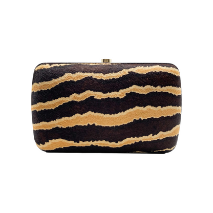 Gucci Brown Beige Pony Hair Clutch