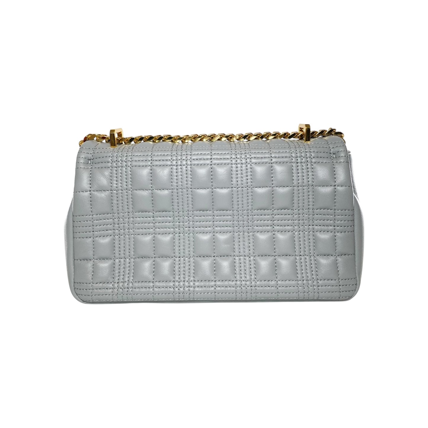 Burberry Grey Quilted TB Logo Lola Flap Bag