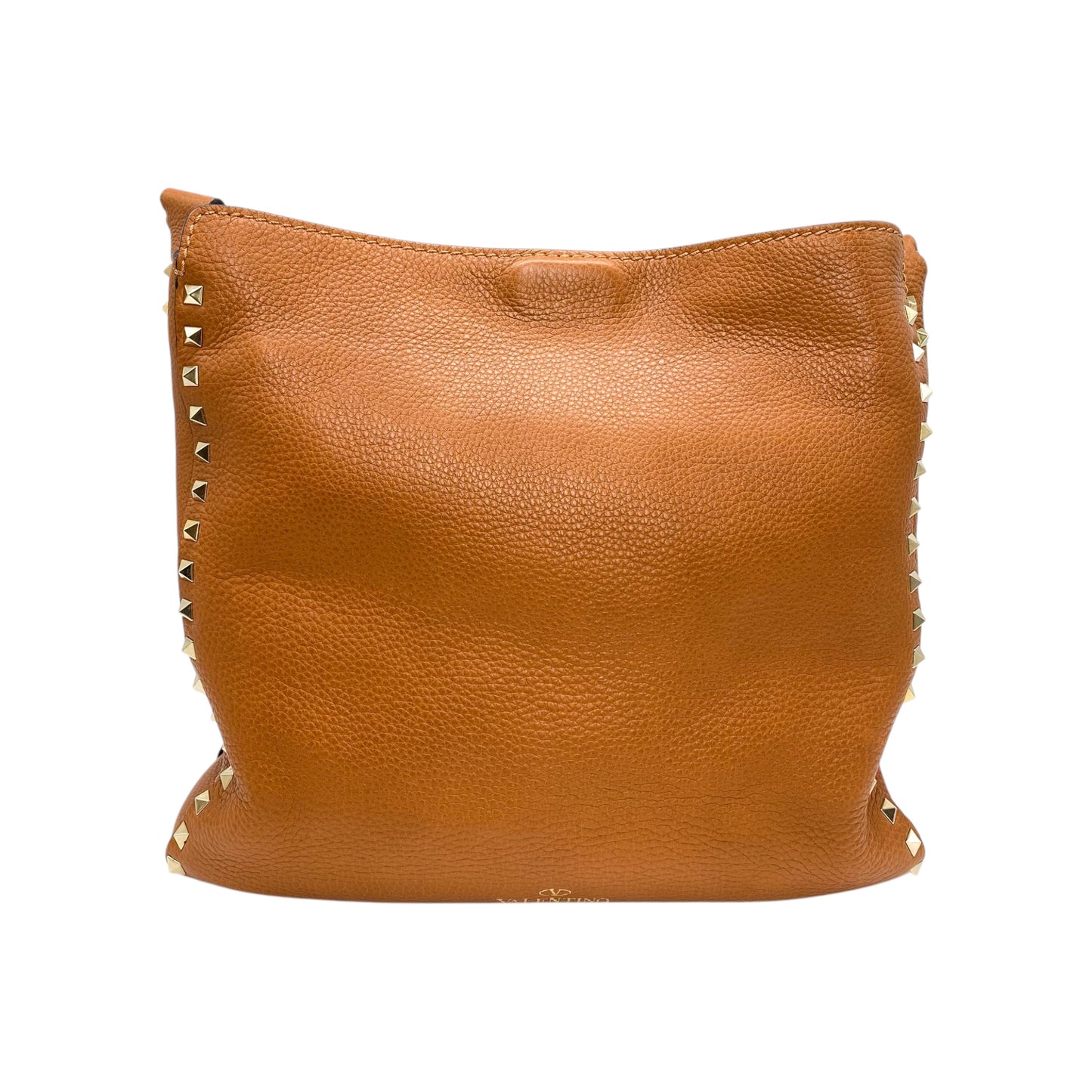 Valentino Camel Rockstud Flip Lock Bag