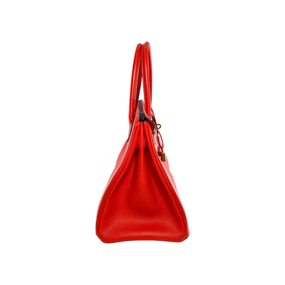 Hermes Birkin 30 Rouge Tomate Moutarde HSS Chevre Gold Hardware