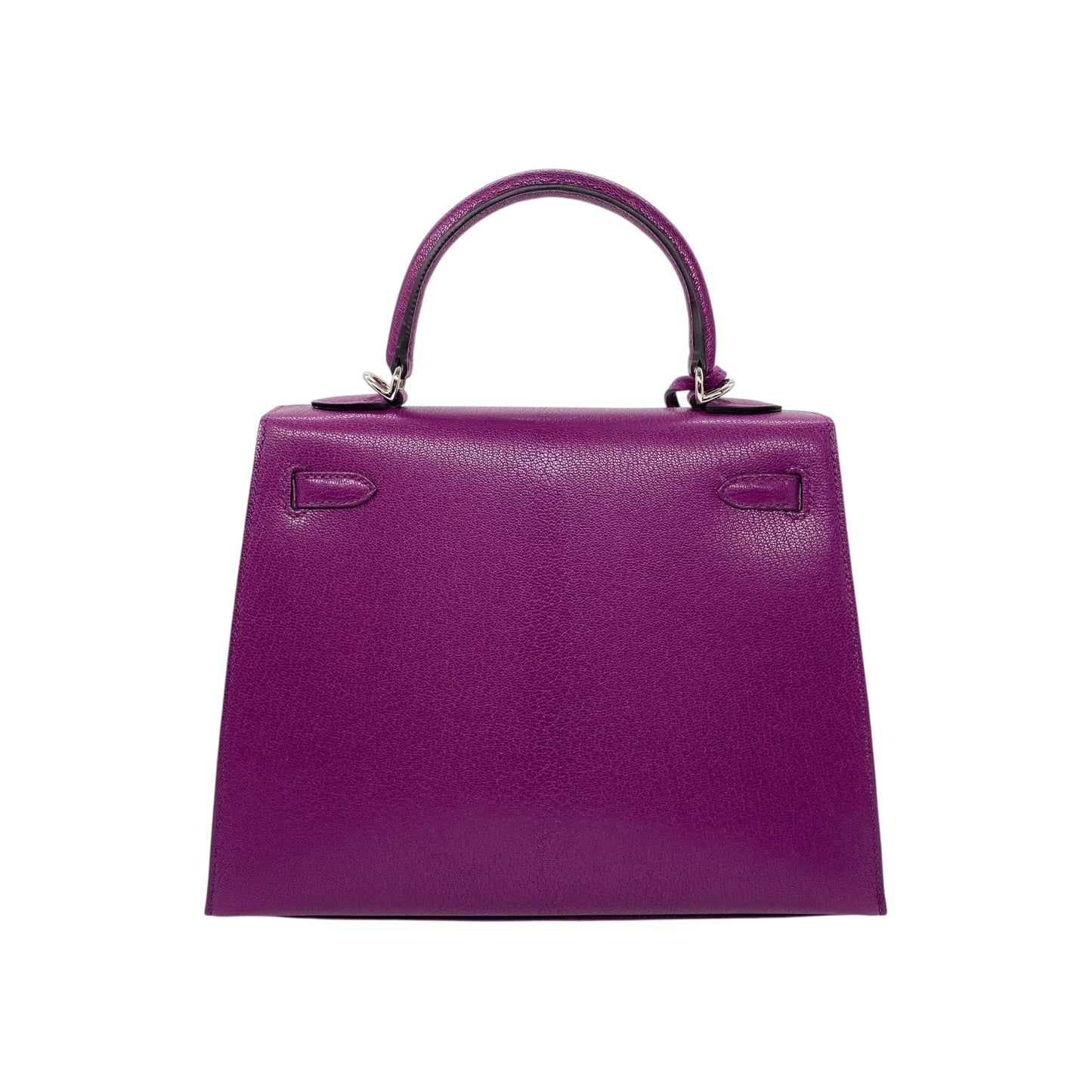 Hermes Kelly 25 Anemone Chevre Leather Palladium Hardware