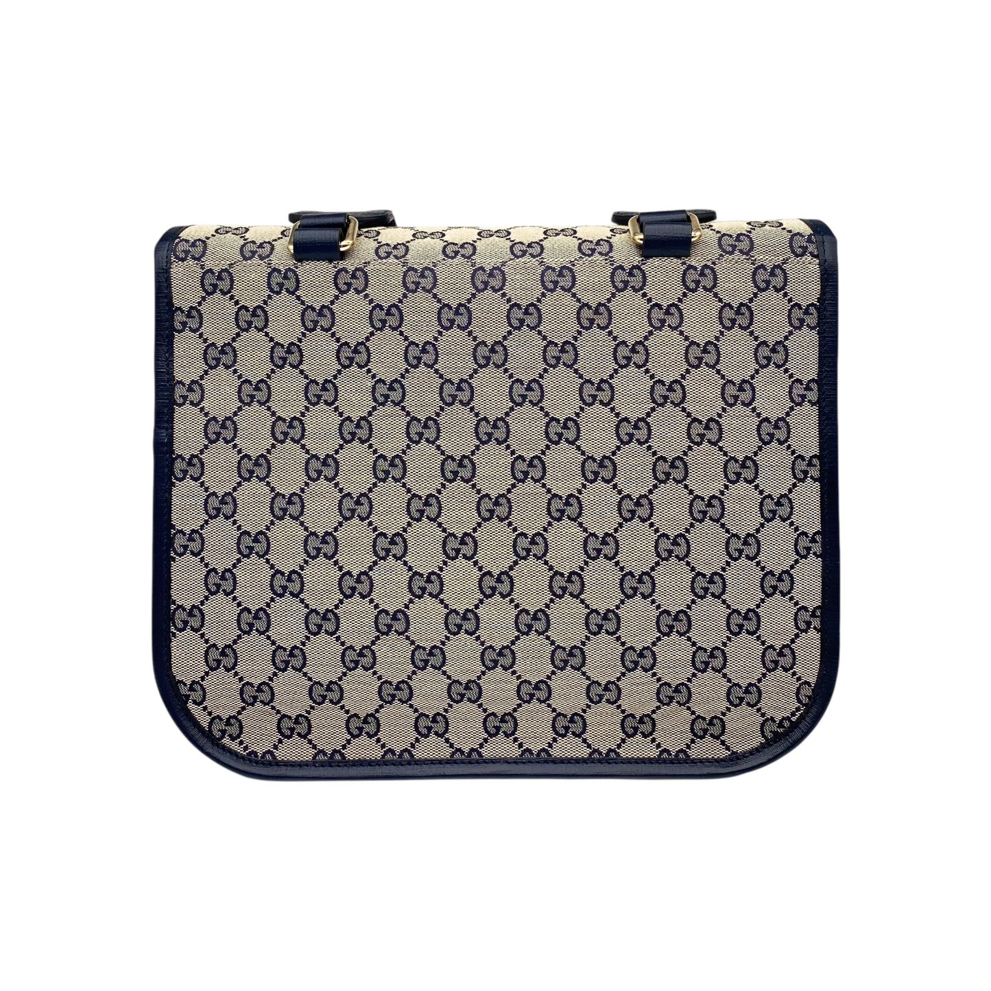 Gucci Navy Beige Monogram Kids Messenger Bag