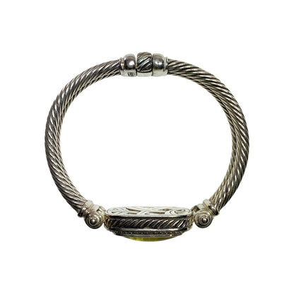 David Yurman Noblesse Diamond Citrine 925 Sterling Silver Double Band Bracelet