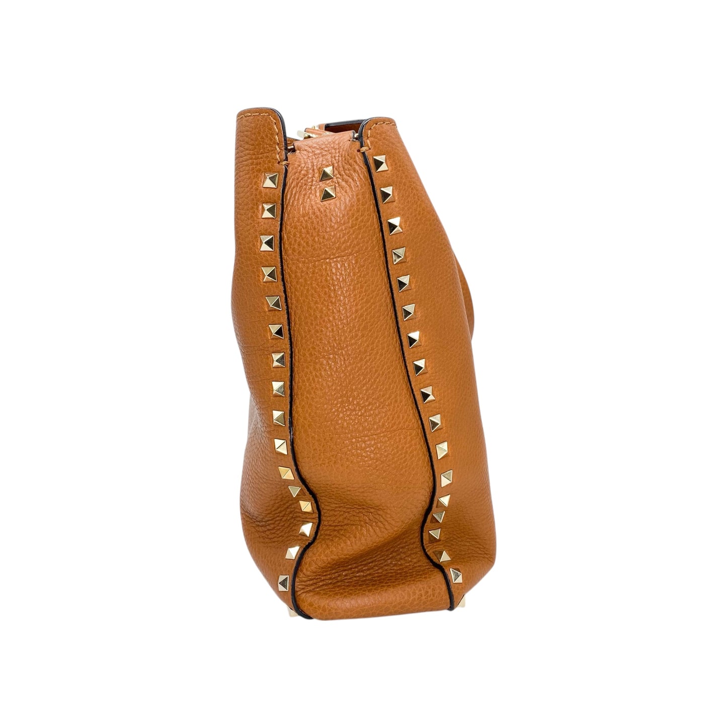 Valentino Camel Rockstud Flip Lock Bag