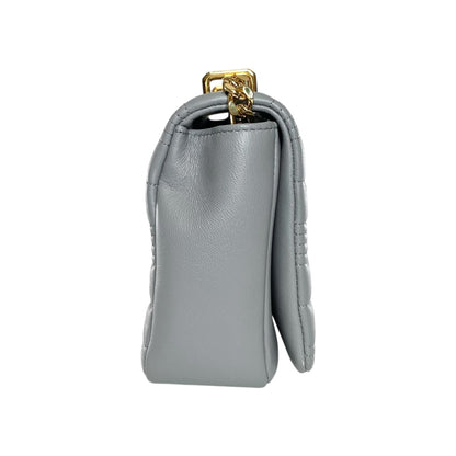 Burberry Grey Quilted TB Logo Lola Flap Bag
