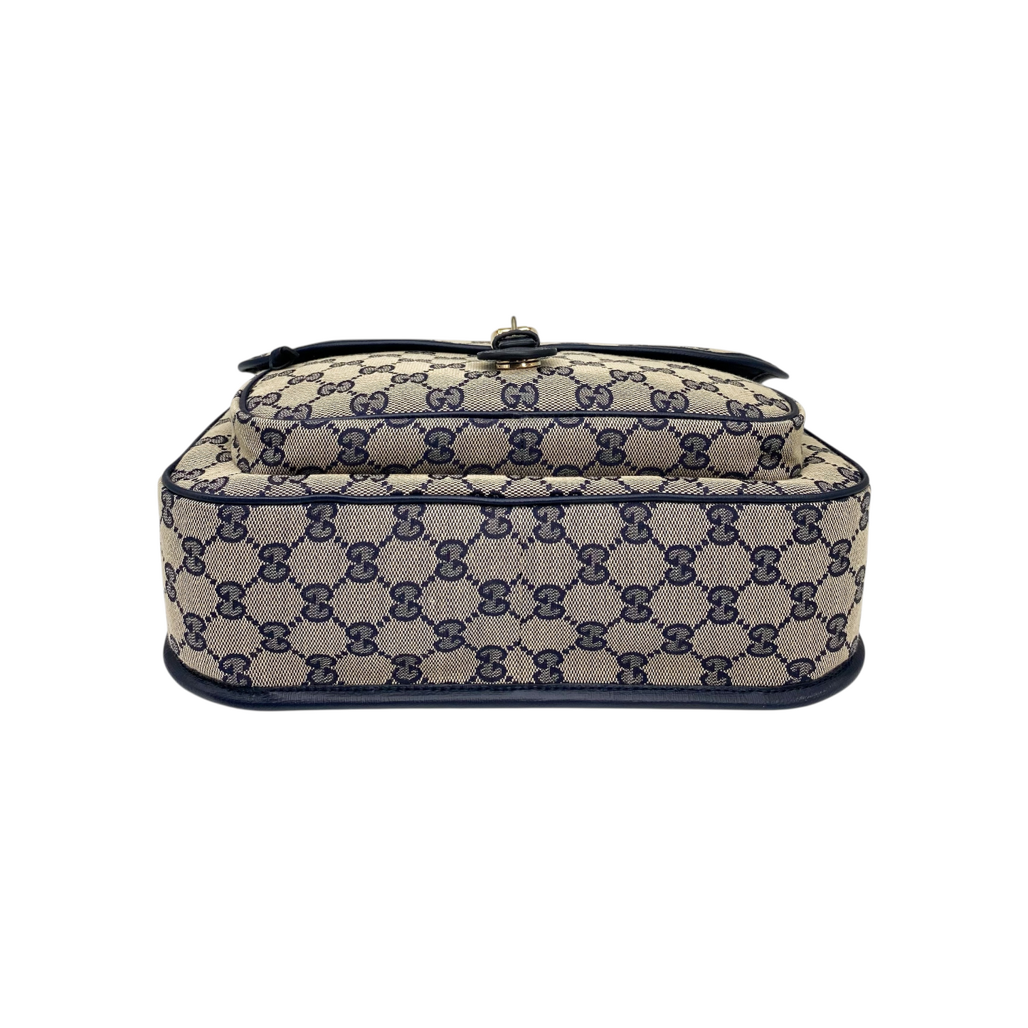 Gucci Navy Beige Monogram Kids Messenger Bag