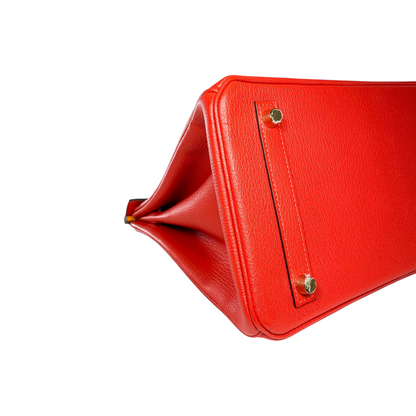 Hermes Birkin 30 Rouge Tomate Moutarde HSS Chevre Gold Hardware