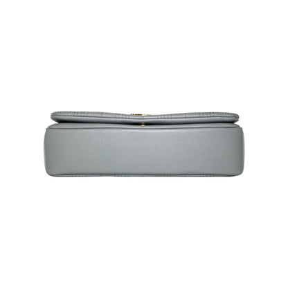 Burberry Grey Quilted TB Logo Lola Flap Bag