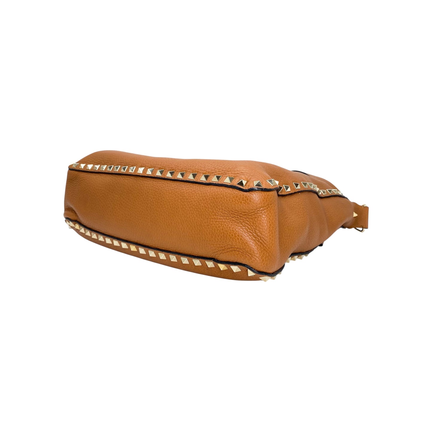 Valentino Camel Rockstud Flip Lock Bag