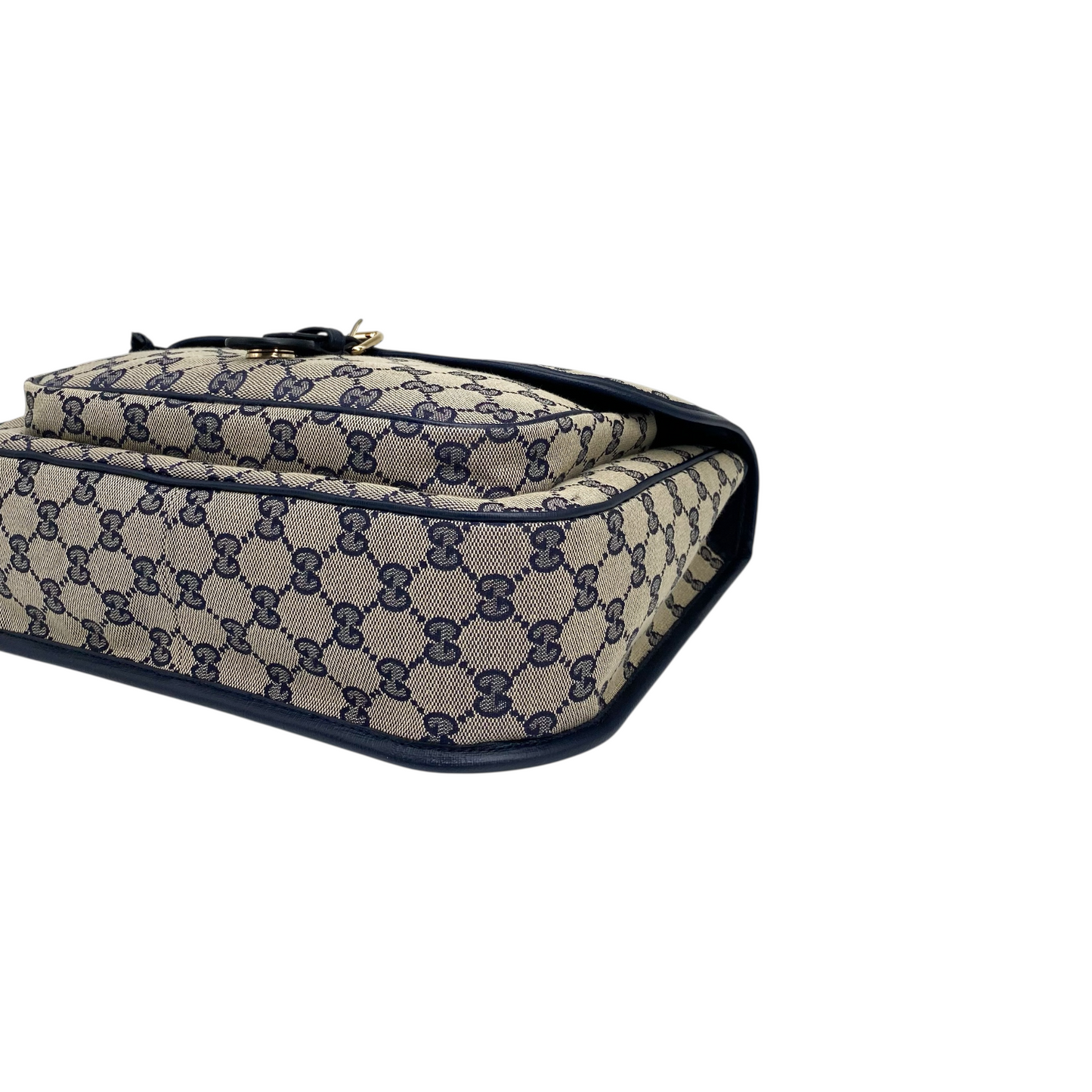 Gucci Navy Beige Monogram Kids Messenger Bag