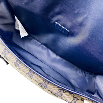 Gucci Navy Beige Monogram Kids Messenger Bag
