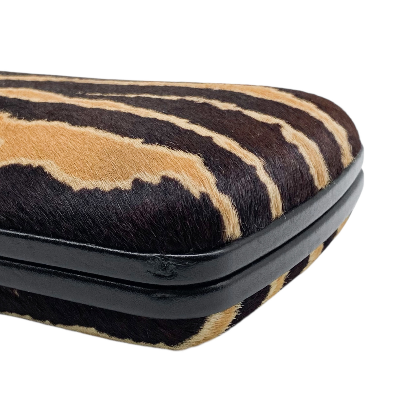 Gucci Brown Beige Pony Hair Clutch