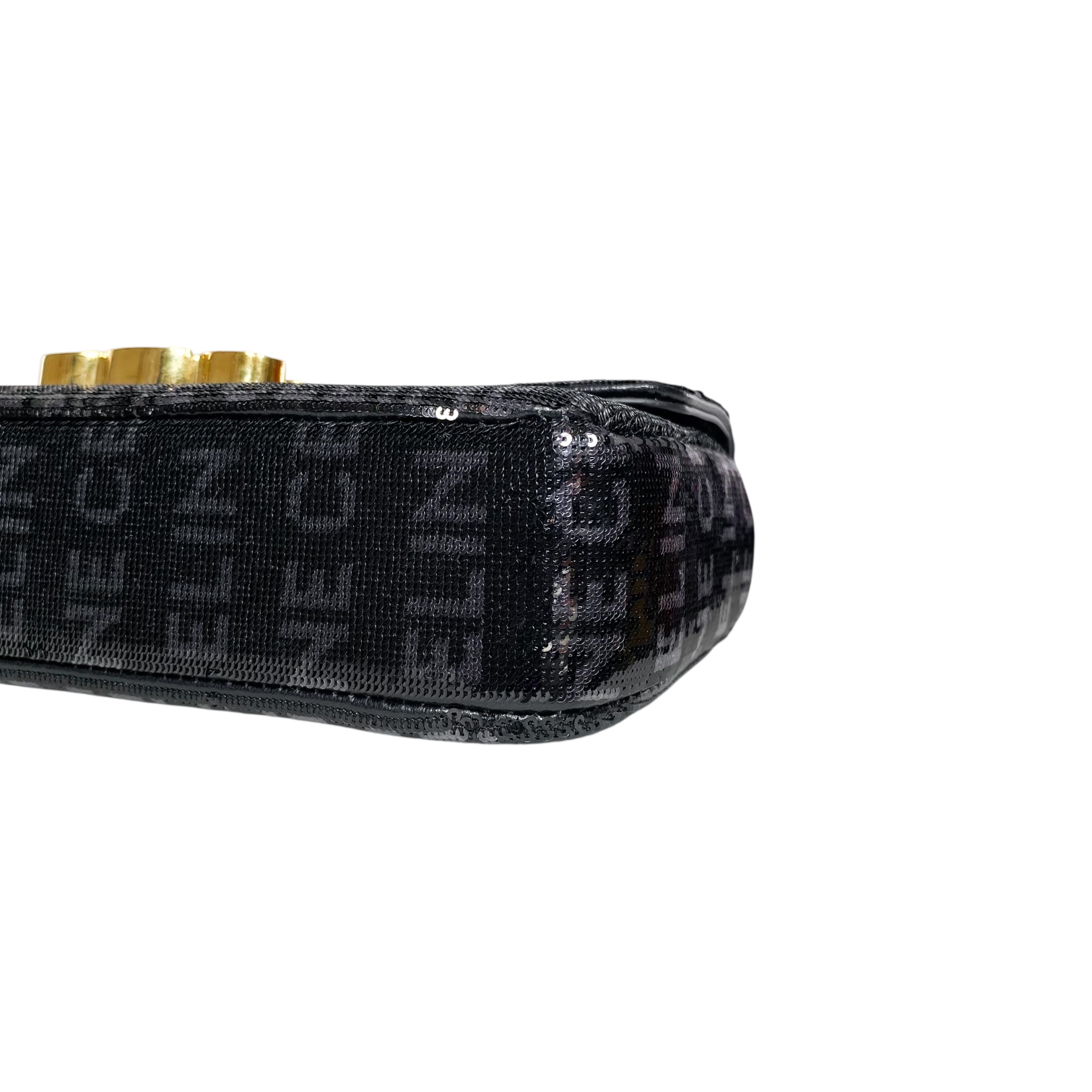 Celine Black Sequin Triomphe Chain Shoulder Bag