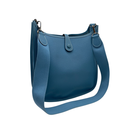 Hermes Evelyne 29 PM Blue Jean Epsom Palladium Hardware