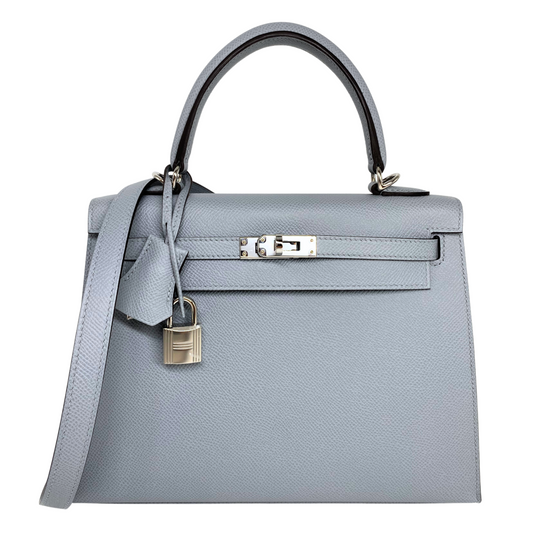 Hermes Kelly 25 Sellier Gris Pantin Epsom Palladium Hardware