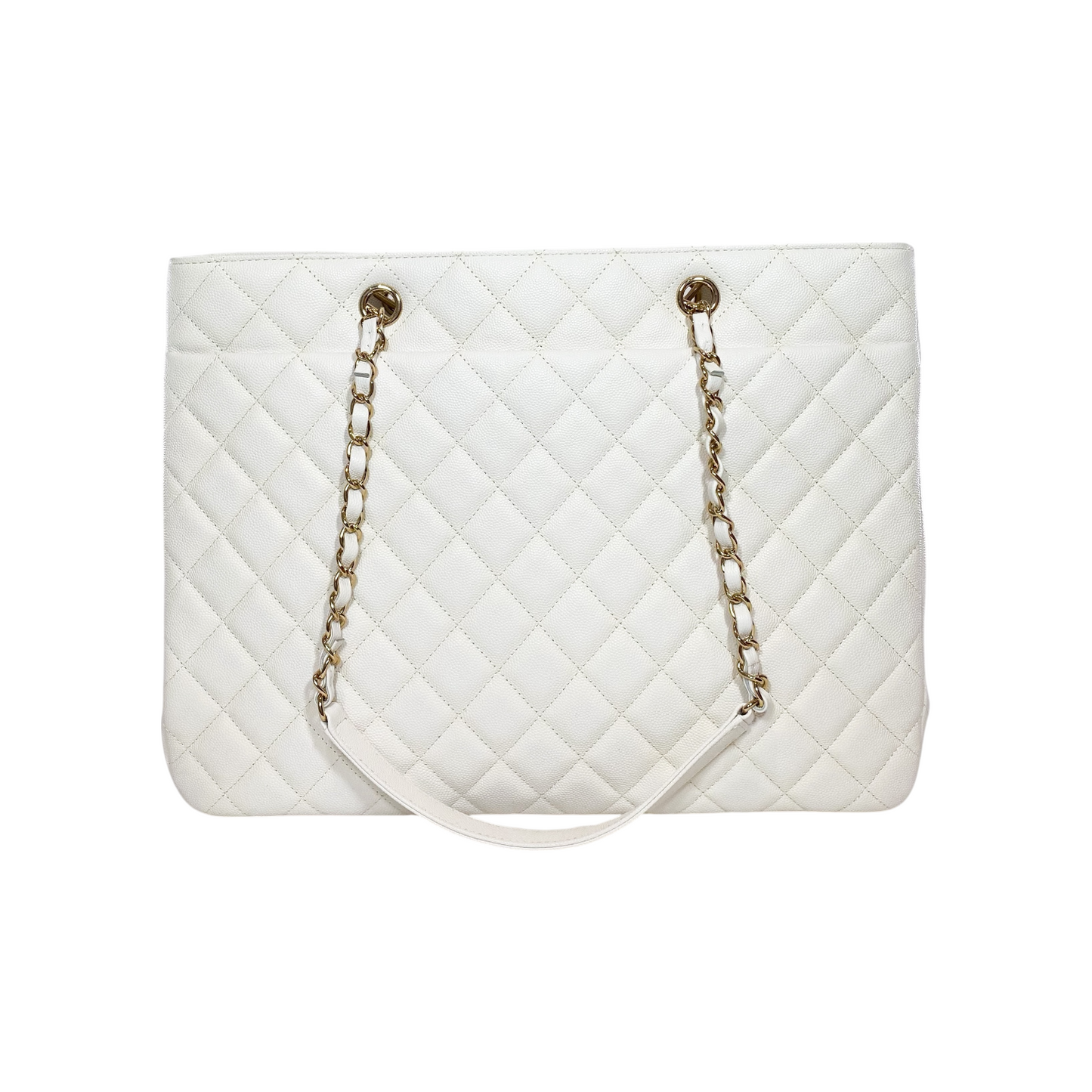 Chanel White Timeless Shopping Tote Bag