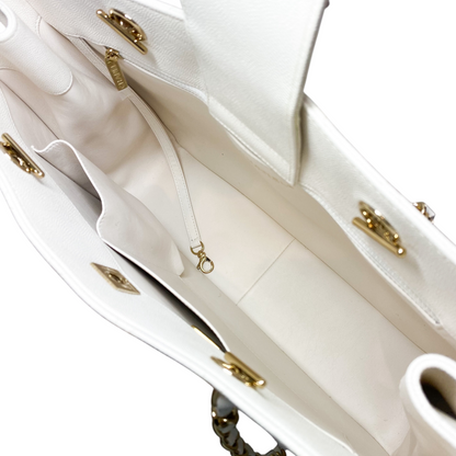 Chanel White Timeless Shopping Tote Bag