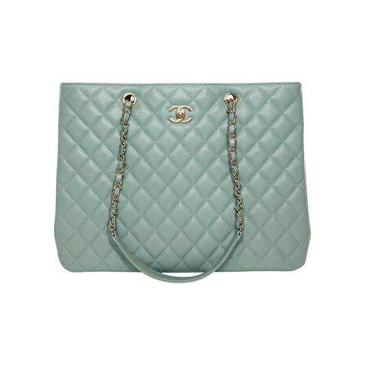 Chanel Green Timeless Shopping Tote Bag