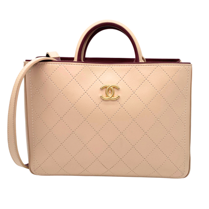 Chanel Bi-Color Bullskin Stitched Medium Shopping Tote