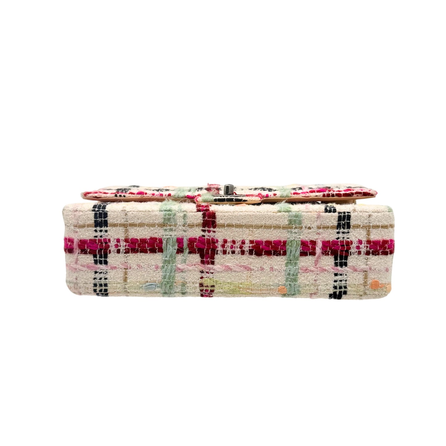 Chanel Tweed Medium Double Flap in Pink & Ivory