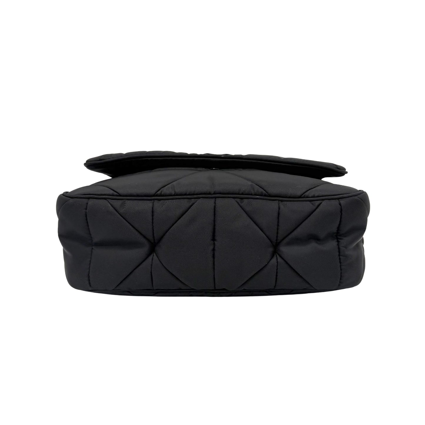 Prada Black Padded Triangle Nylon Shoulder Bag