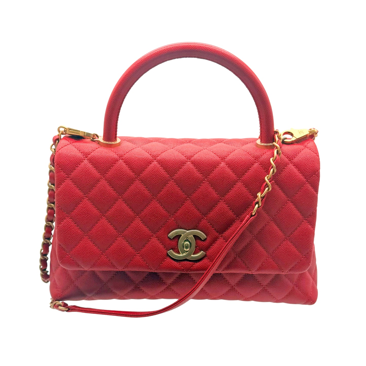 Chanel Small Coco Handle Red Flap