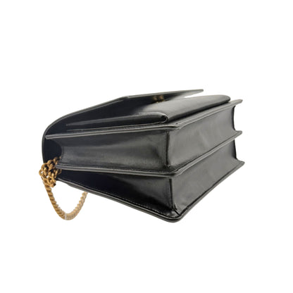 Saint Laurent Black Medium Signature Sunset Flap Bag