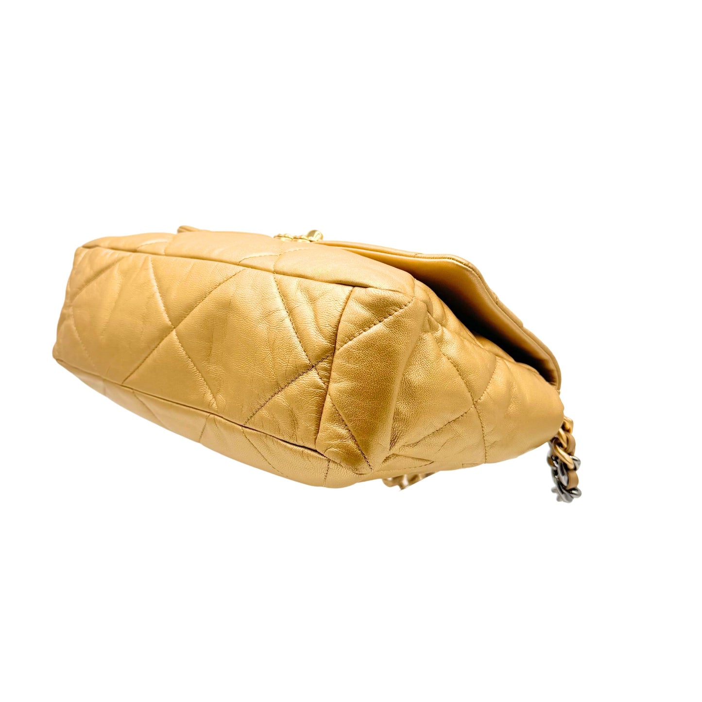 Chanel 19 Large Gold Lambskin Flap Bag