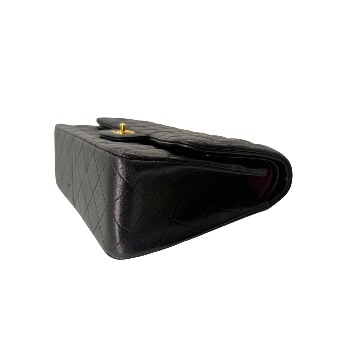 Chanel Black Lambskin Gold Hardware Jumbo Flap