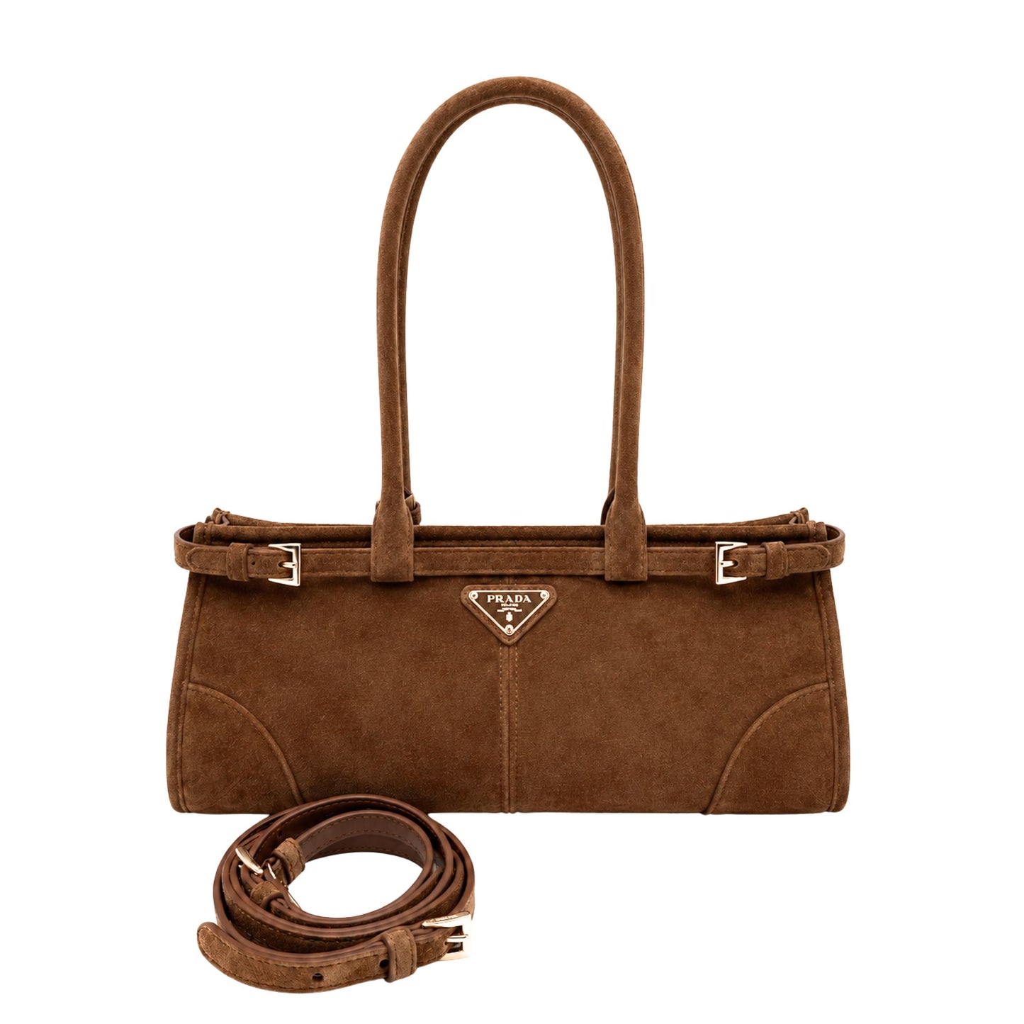 Prada Brown Suede Shoulder Bag