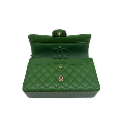 Chanel Classic Medium Double Flap Bag Kelly Green