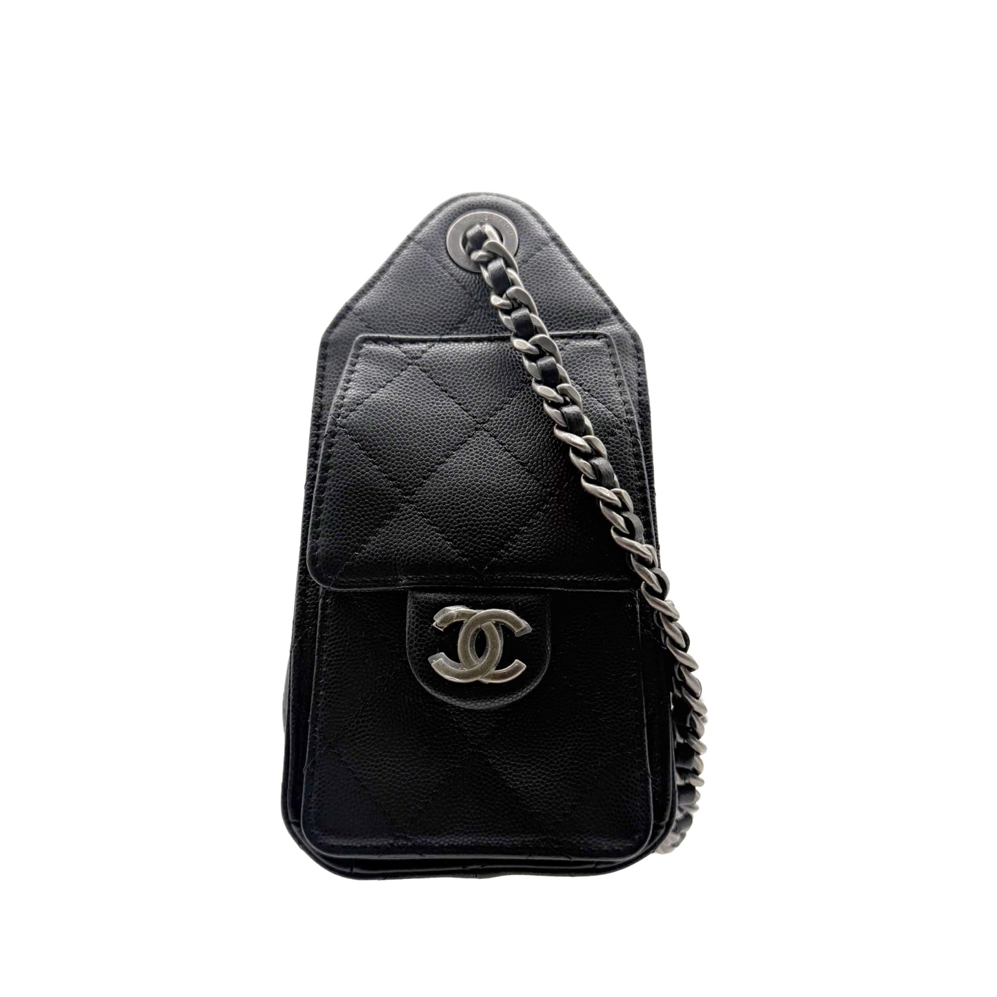 Chanel 25 Mini Black Caviar with Ruthenium Hardware