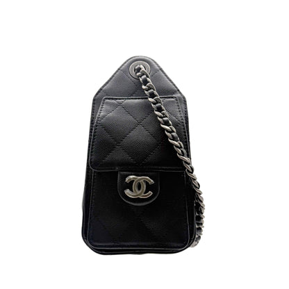 Chanel 25 Mini Black Caviar with Ruthenium Hardware