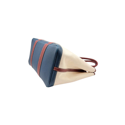 Hermes Garden Party 36 Toile Rouge H and Blue Sapphire Tote