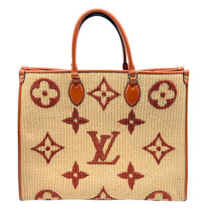 Louis Vuitton On the Go Raffia Beige Brown Tote