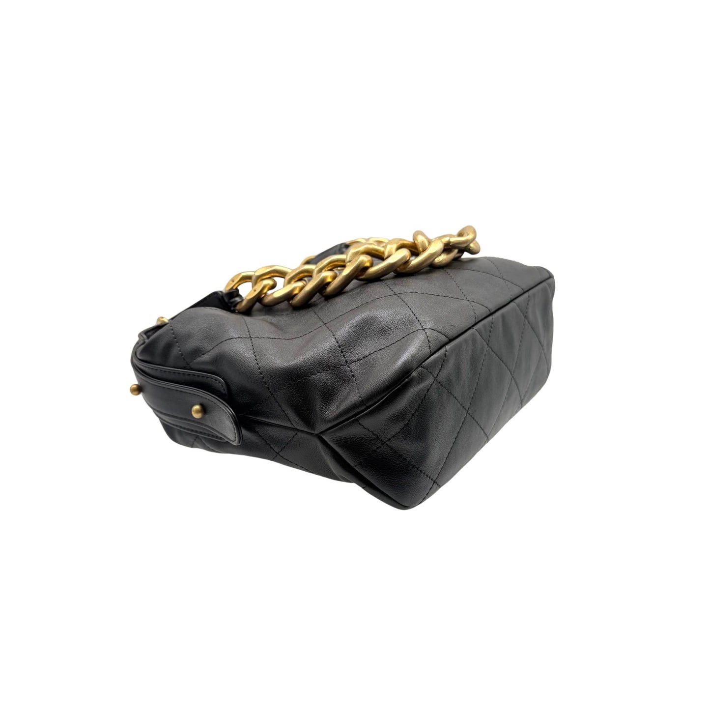Chanel Daily Hobo Bag in Black with Gold Chain Strap